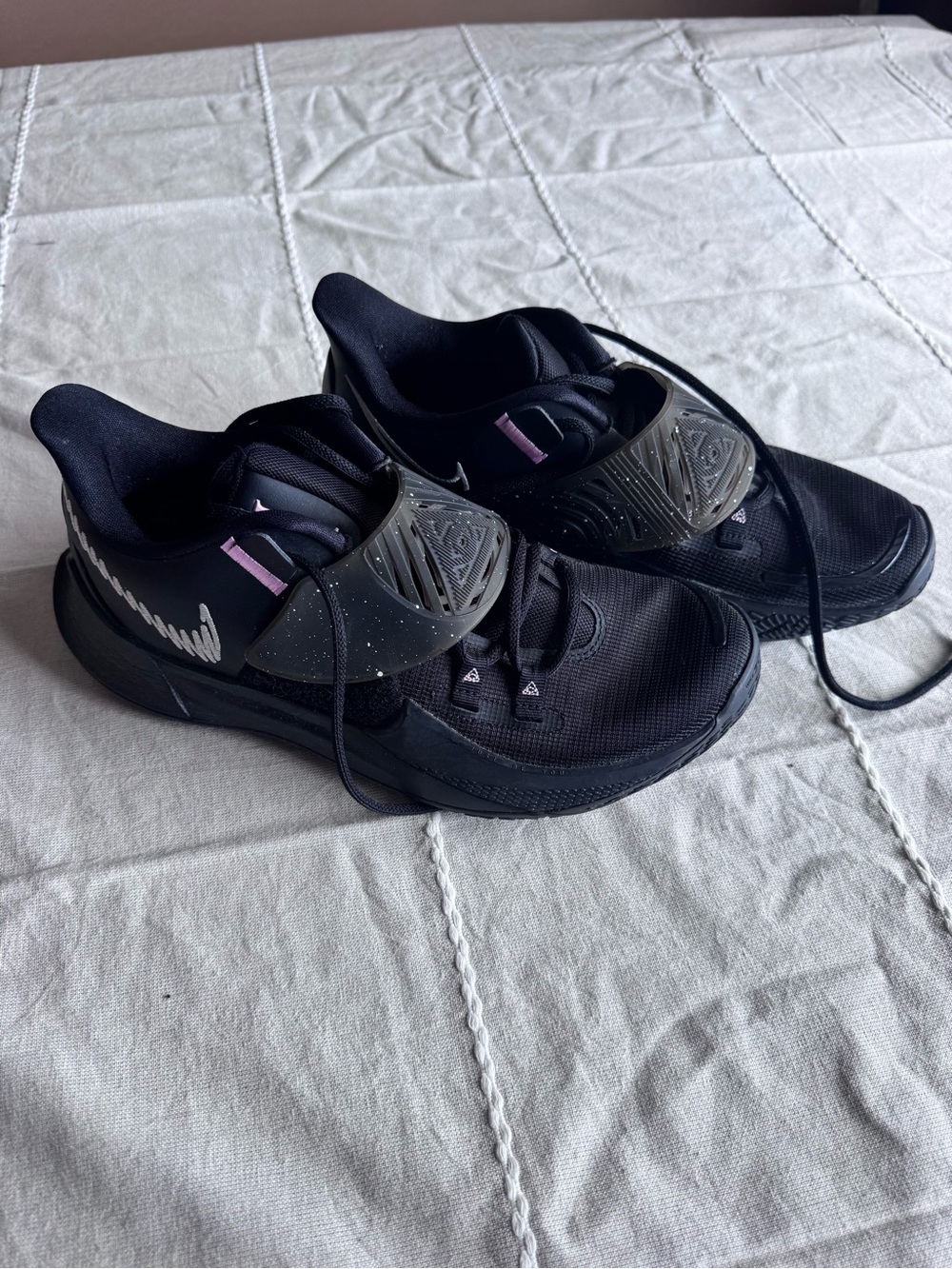 Nike Black Basketball Sneakers with Purple Highlights